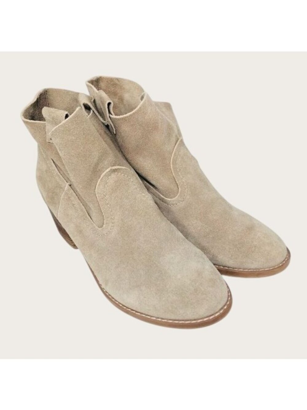 Carlos Santana Boots Leighton Womens Size 7.5 Ankle Booties Tan Suede